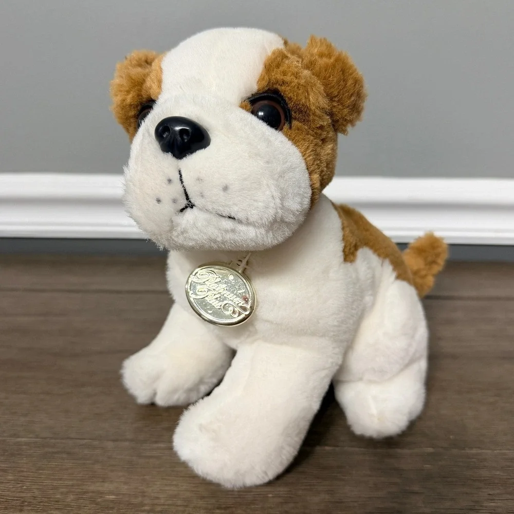Platinum Pets White‎ & Brown Spotted Bulldog Plush